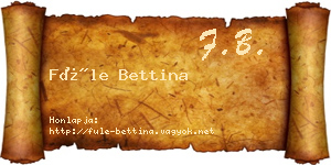 Füle Bettina névjegykártya